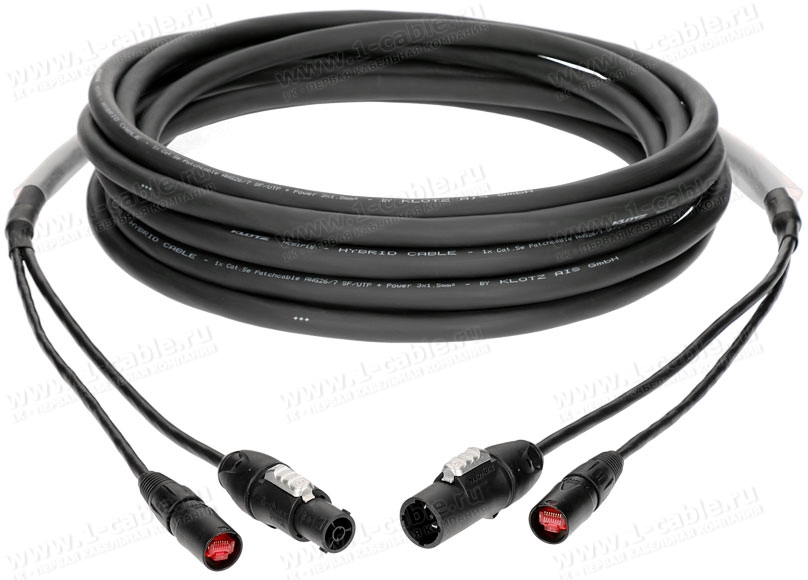 H1S99NT010, Комбинированный кабель: EtherCON (m-m) + PowerCON TRUE1 TOP (f-m)