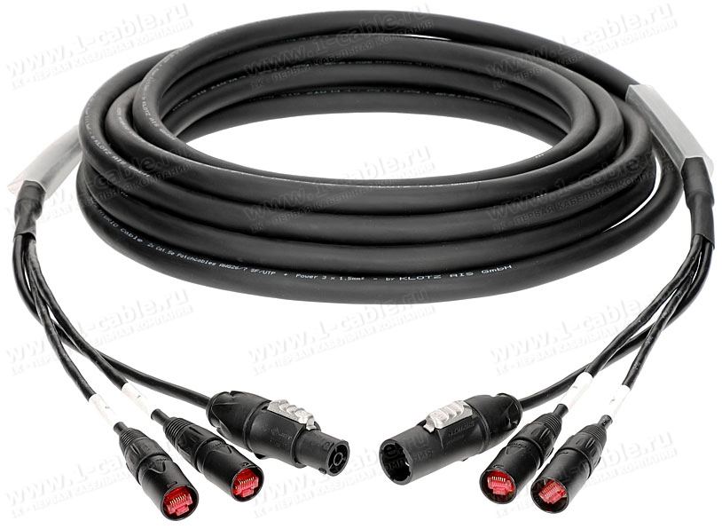 H1T99NT010, Комбинированный кабель: 2 EtherCON (m-m) + PowerCON TRUE1 TOP (f-m)